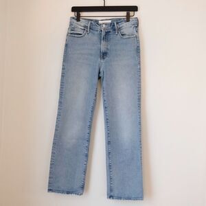 Mother Superior Denim Kick It Wide Leg Light Wash Rigid Jeans Give it Up Size 27